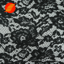 Europe black net floral poly cloth cord lace fabric for wedding dress